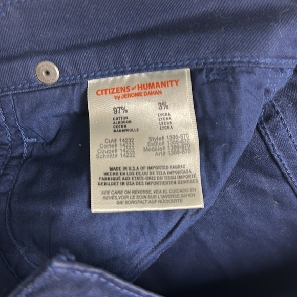 Citizen of Humanity Dani Cropped Straight Leg Pants Blue Size 24 - Picture 8 of 14